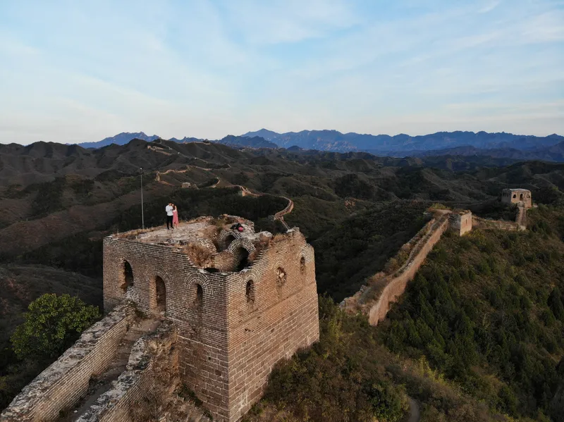 great wall of china gubeikou sunset