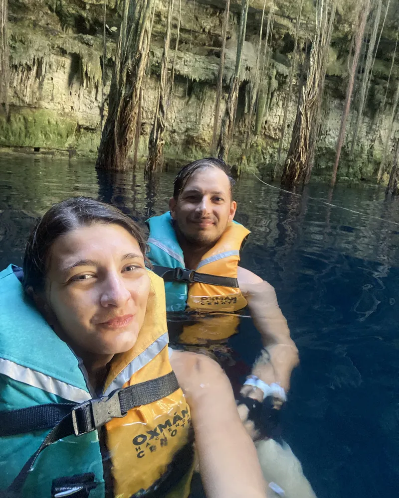 mexico cenote selfie